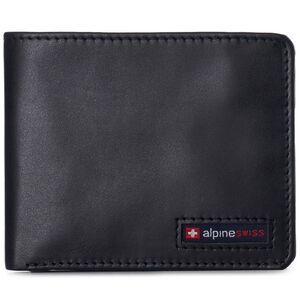 Alpine Swiss Mens RFID Wallet Leather Bifold 2 ID Windows Divided Bill Section